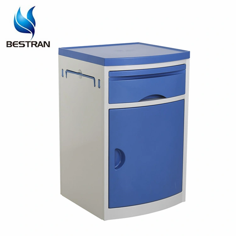 Bt-Al001 Cheap Hospital Furniture Mobile ABS Bedside Cabinet Medical Bedside Locker with Drawer Wheels Price