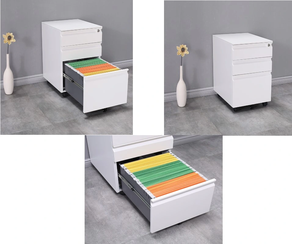 High Quality Office Equipment 3 Drawer Storage Metal Mobile Pedestal Cabinet