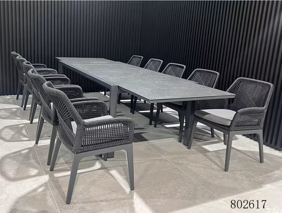 Nuovo set da ristorante per esterni in metallo, patio, giardino, tavolo e sedie in alluminio pressofuso