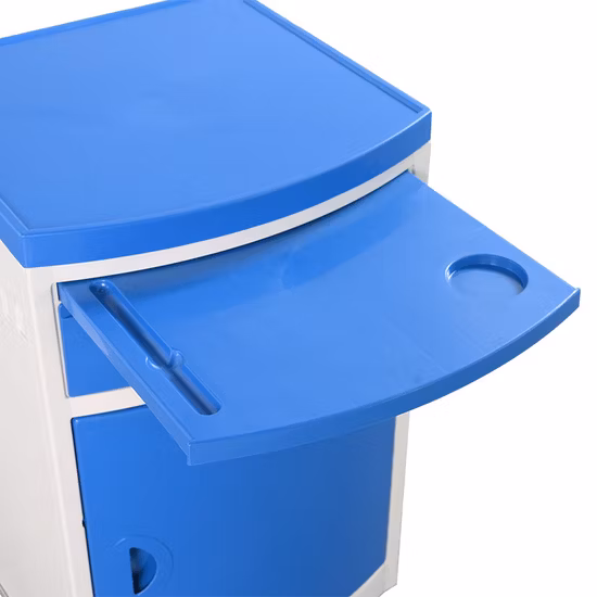 Comodino medico da comodino mobile per ospedale in plastica ABS economico con ruote per porta del cassetto